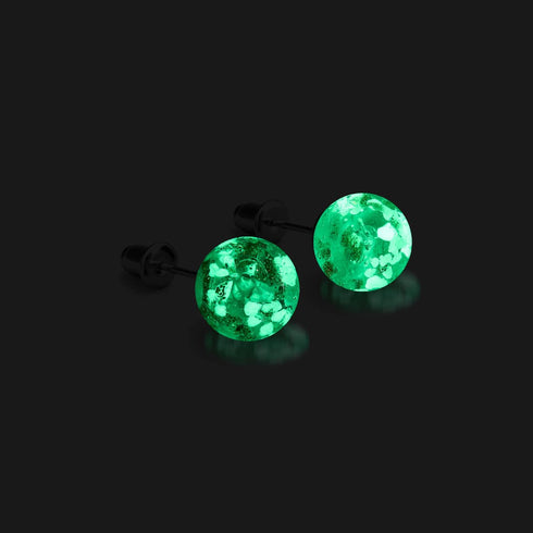 À feuilles persistantes | Argent sterling .925 | Boucles d'Oreilles Tiges Verre Luciole